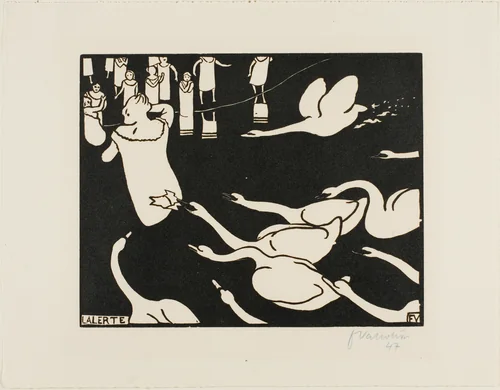 The Alarm by Félix Edouard Vallotton, print, 1895