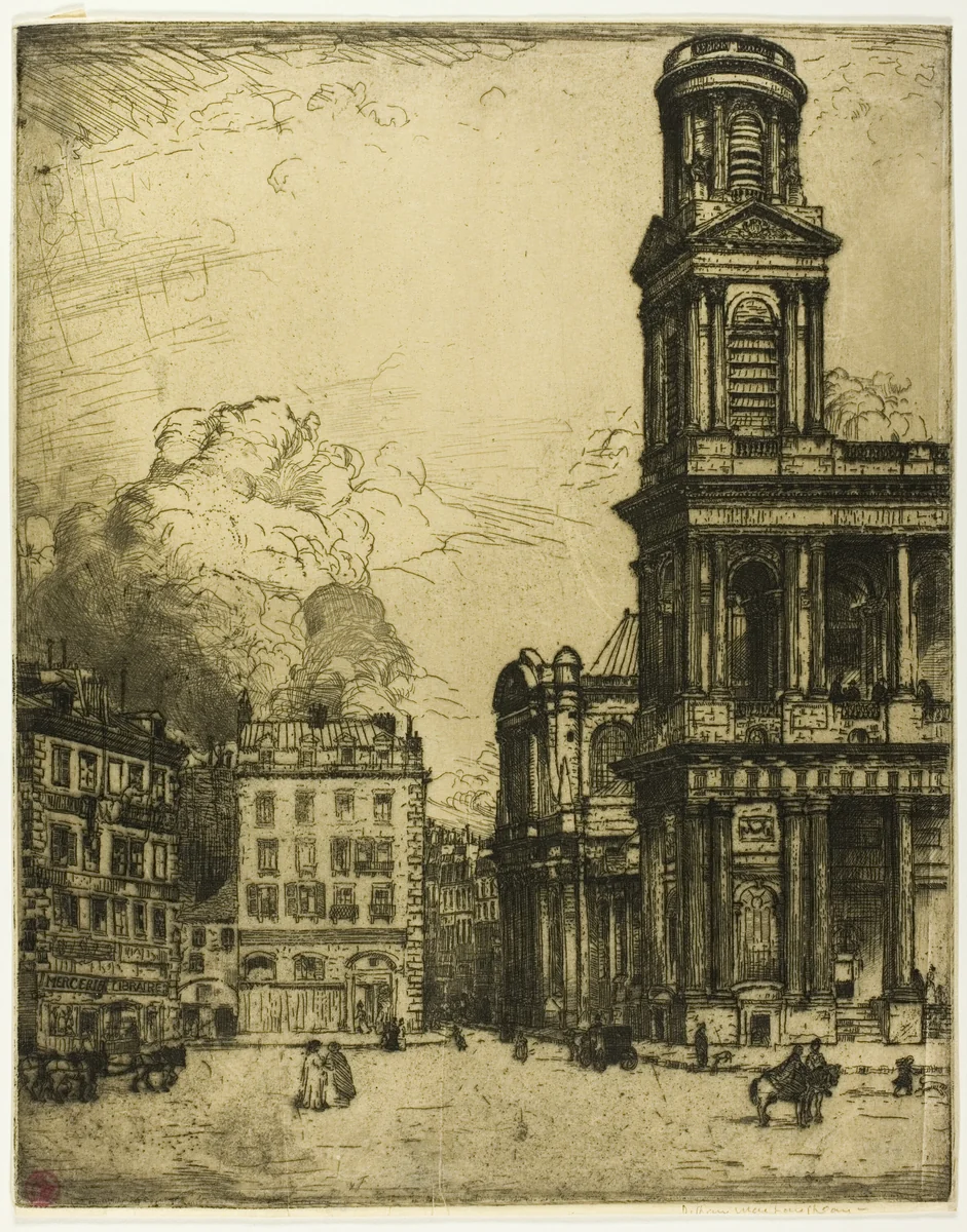Saint Sulpice, Paris: La Grande Tour by Donald Shaw MacLaughlan, print, 1900