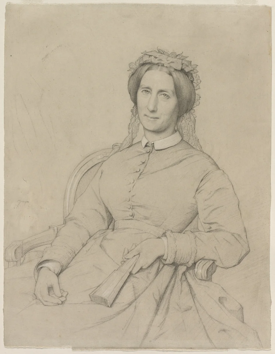 Madame Hippolyte Flandrin (Aimée Ancelot) by Jean-Paul Flandrin, drawing, 1869
