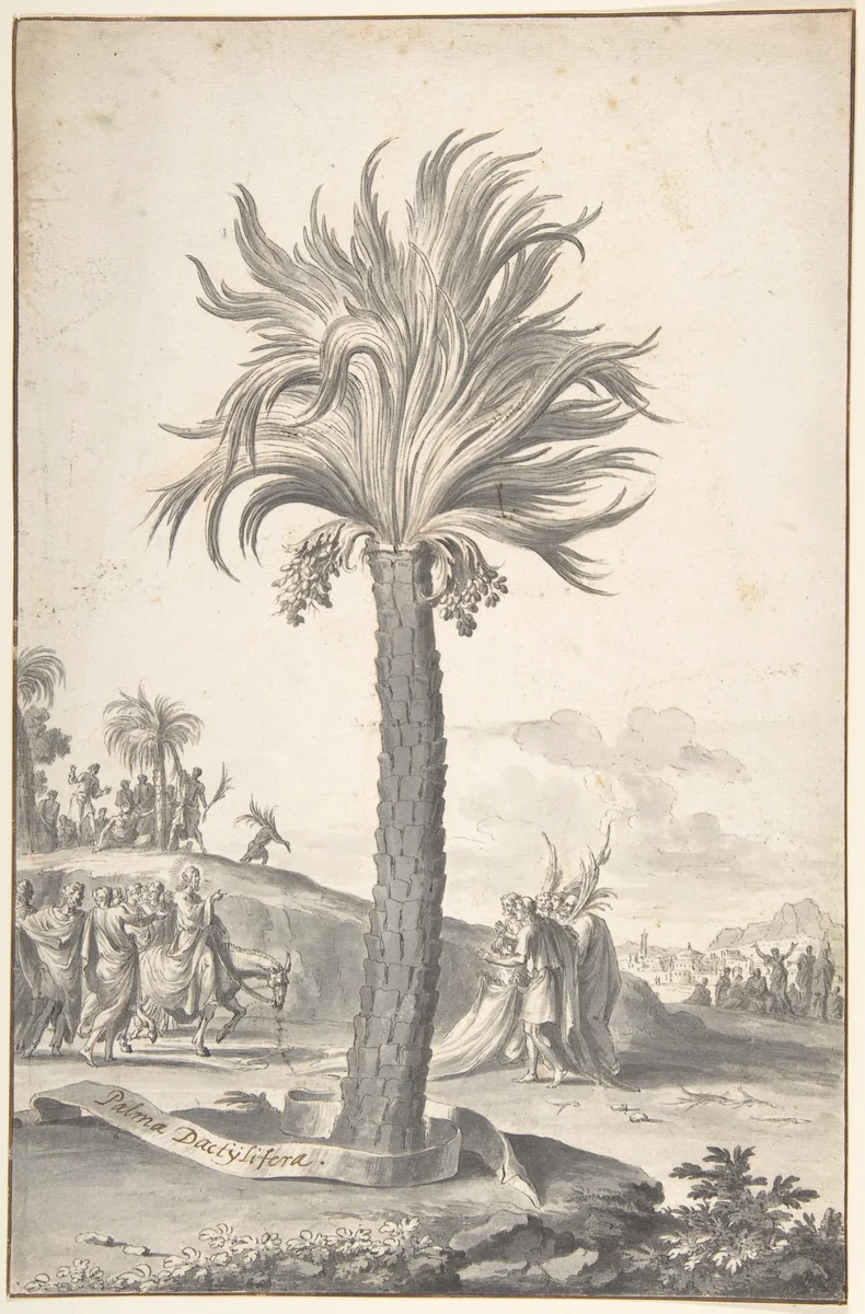 Christ's Entry Into Jerusalem by Jan Goeree, drawing, 1696-1704