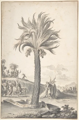 Christ's Entry Into Jerusalem by Jan Goeree, drawing, 1696-1704