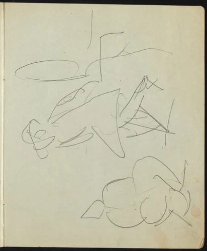 Dancers and Performers (Page from a Sketchbook) by Ernst Ludwig Kirchner, drawing, 1911