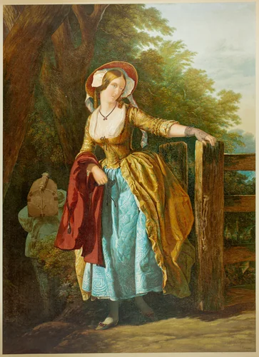 The Parting Look (with Man and Box) by George Baxter
Edward Henry Corbould, print, 1858