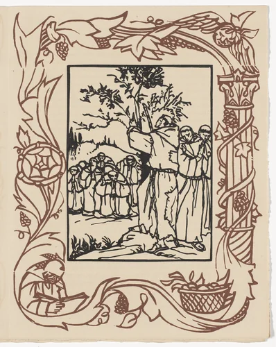 Plate (page 309) from Les Petites Fleurs de St. François (The Little Flowers of St. Francis) by Émile Bernard, illustrated book, 1928