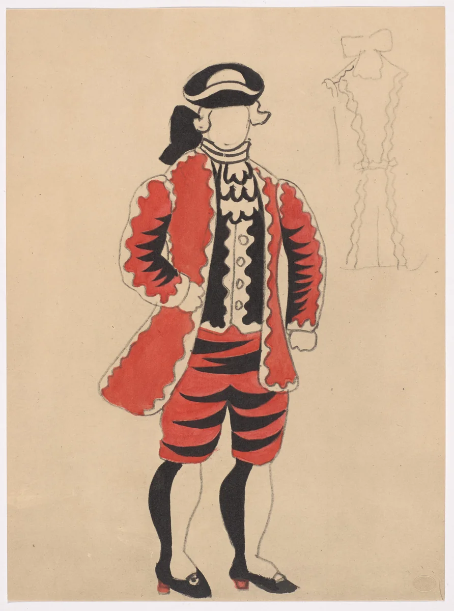 Costume design for the ballet Le Tricorne by Pablo Picasso, illustrated book, 1920