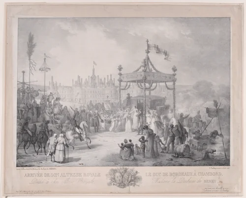 The Arrival of His Royal Highness The Duke of Bordeaux at Chambord by Jean Baptiste Isabey, print, 1821