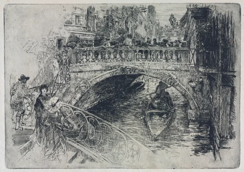 Venetian Bridge by Frank Duveneck, print, 1884