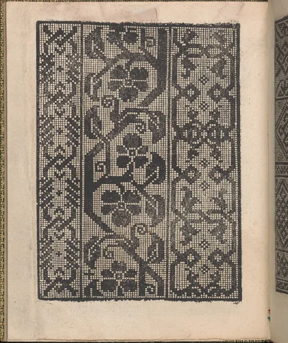 Ornamento delle belle & virtuose donne, page 21 (verso) by Matteo Pagano, book, 1554