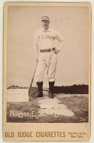 Milligan, Catcher, St. Louis Browns, from the series Old Judge Cigarettes by Goodwin & Company, photograph, 1888