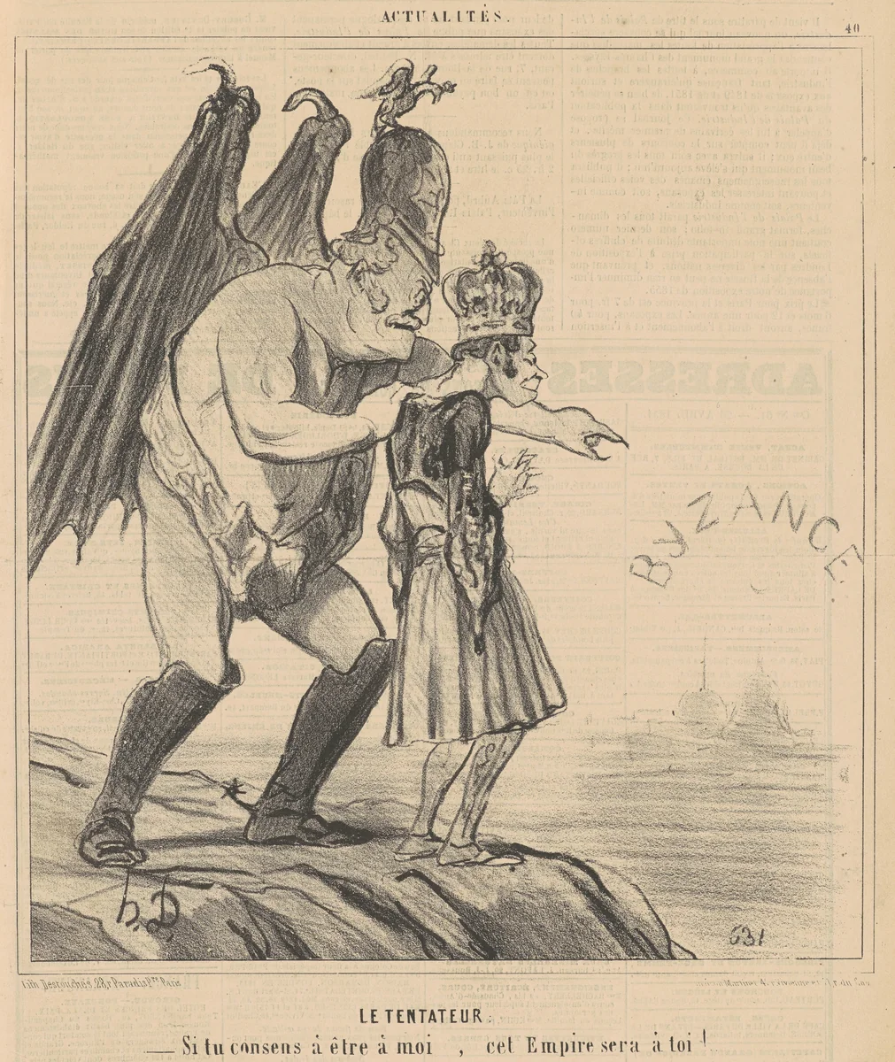 La tentateur by Honoré Daumier, print, 1800-1899