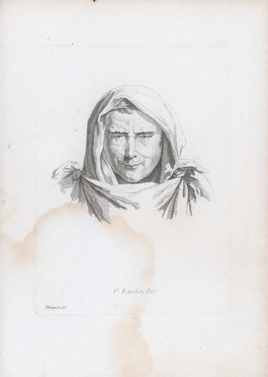 Portrait of P. Eustache by Guillaume Thiemet, print, 1740-1780