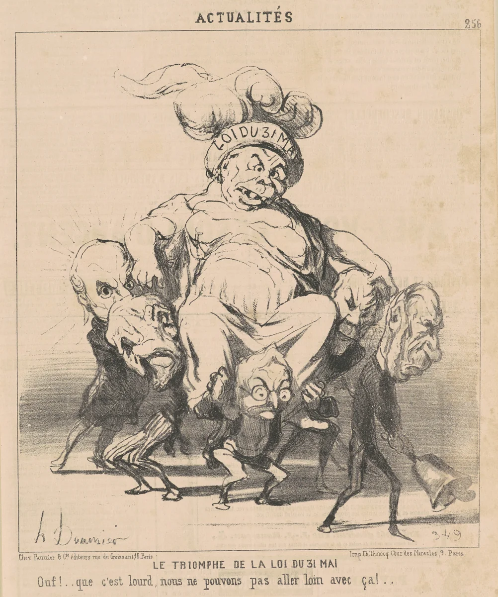 Le triomphe de la loi du 31 Mai by Honoré Daumier, print, 1851