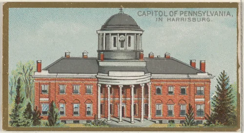 Capitol of Pennsylvania in Harrisburg, from the General Government and State Capitol Buildings series (N14) for Allen & Ginter Cigarettes Brands by Allen & Ginter, print, 1889