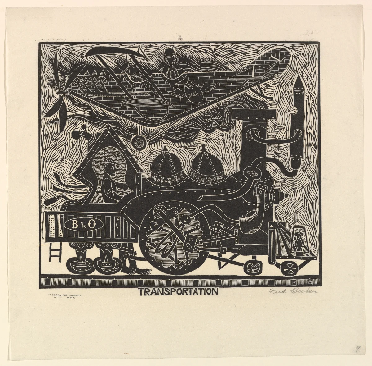 Transportation by Fred Becker, print, 1935-1943