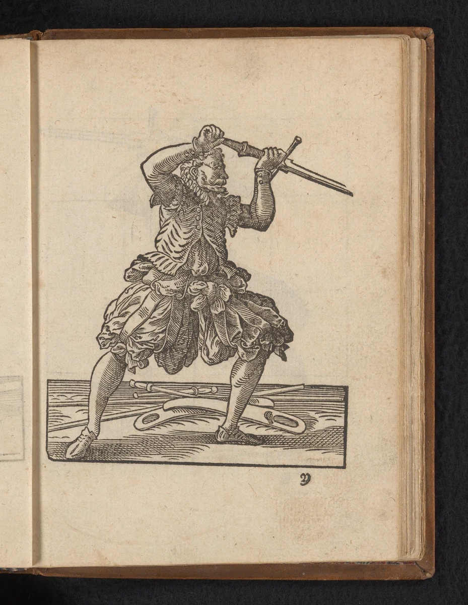 Wapenoefening met een tweehandig zwaard by Unknown, print, 1578