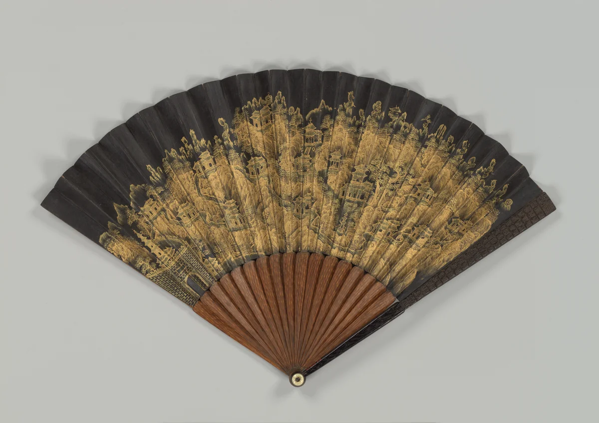 Folding fan by Unidentified Artist, painting, 1800-1899
