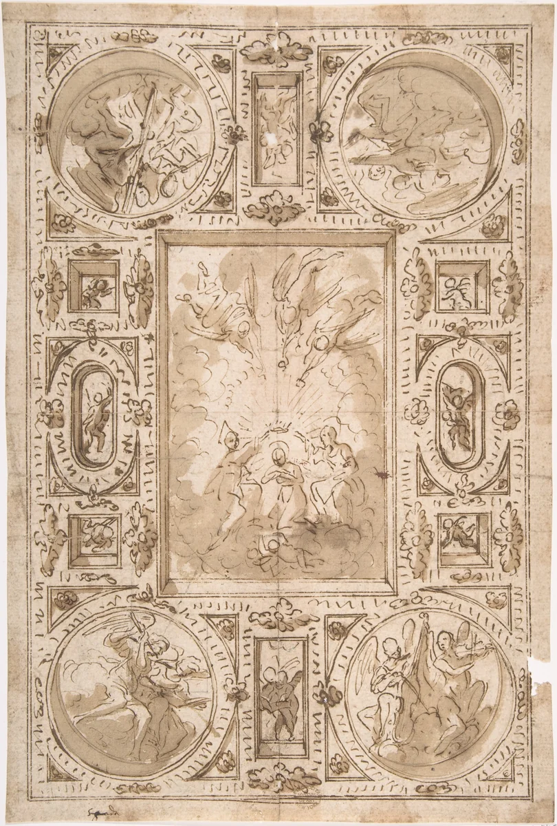 Ceiling by anonymous, drawing, 1600-1700