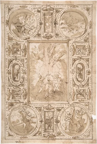 Ceiling by anonymous, drawing, 1600-1700