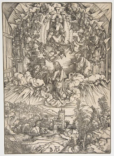 Saint John before God and the Elders, from The Apocalypse by Albrecht Dürer, print, 1485-1528