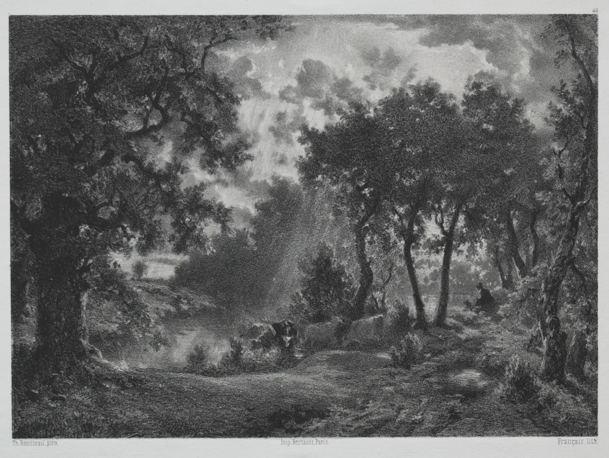 After the Shower by François-Louis Français, print, 1830-1870