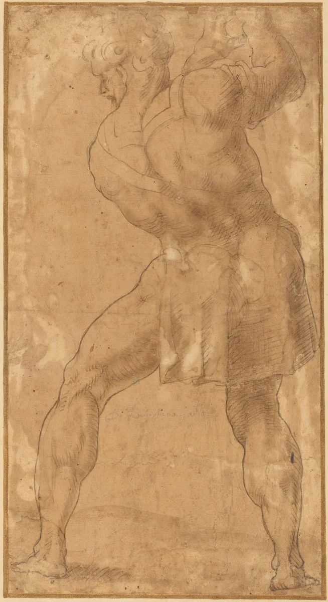 Figure of a Man by Polidoro da Caravaggio, drawing, 1499-1543