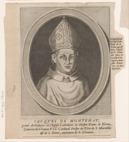 Portret van Jacques de Menthonay by Etienne Picart, print, 1660