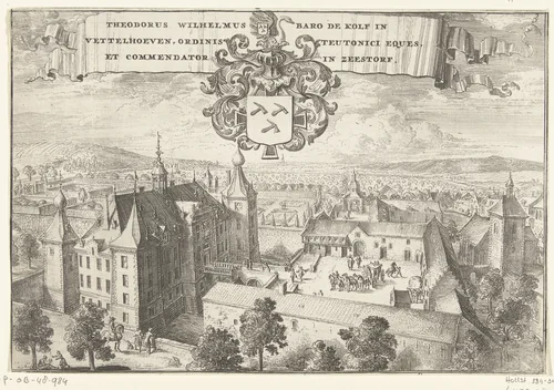 Gezicht op kasteel Siersdorf by Romeyn de Hooghe, print, 1700