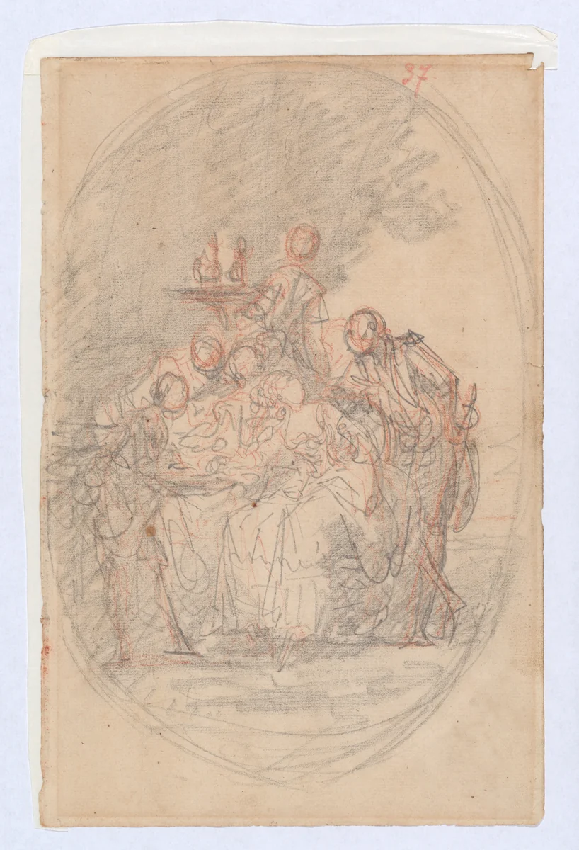 An Outdoor Luncheon by anonymous, drawing, 1700-1800