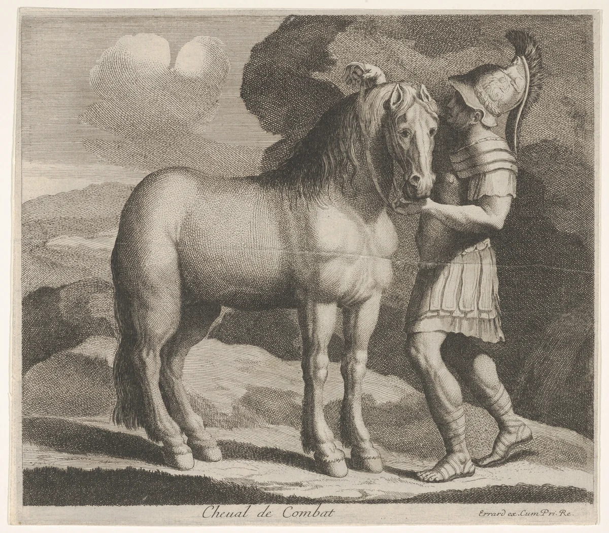 Cheval de Combat by Charles Errard le fils, print, 1606-1689