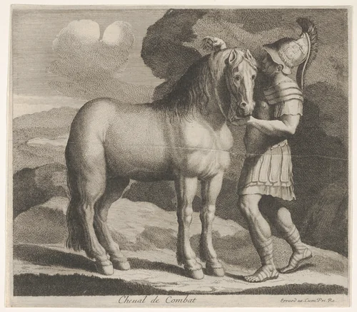 Cheval de Combat by Charles Errard le fils, print, 1606-1689
