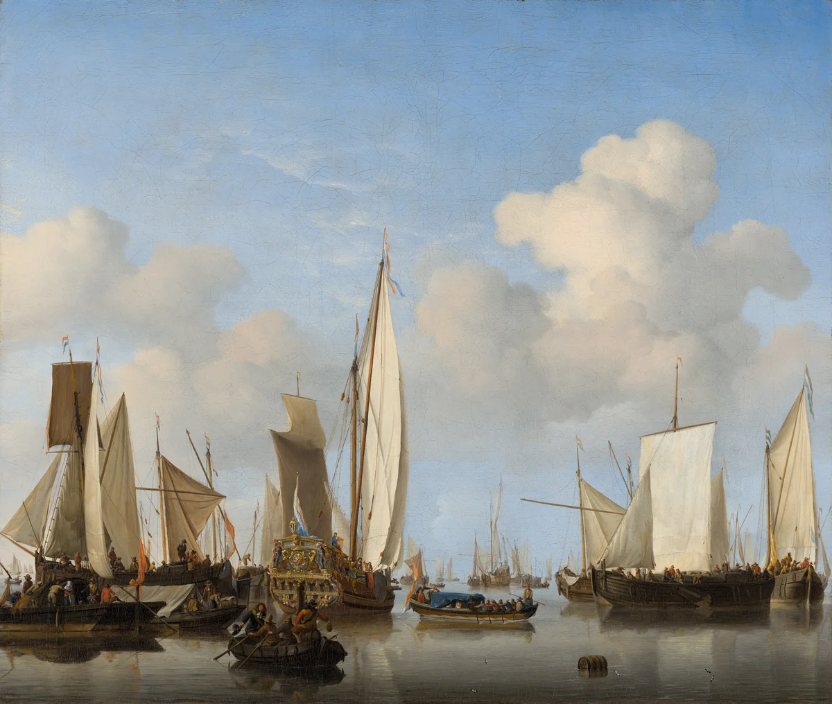 Ships in the Roads by Willem van de Velde the Younger, painting, 1658
