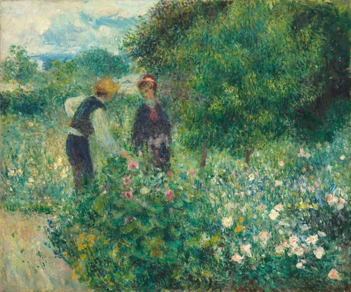 Picking Flowers by Auguste Renoir, painting, 1875