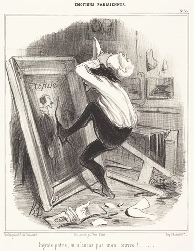 Ingrate patrie, tu n'auras pas mon oeuvre!... by Honoré Daumier, print, 1840