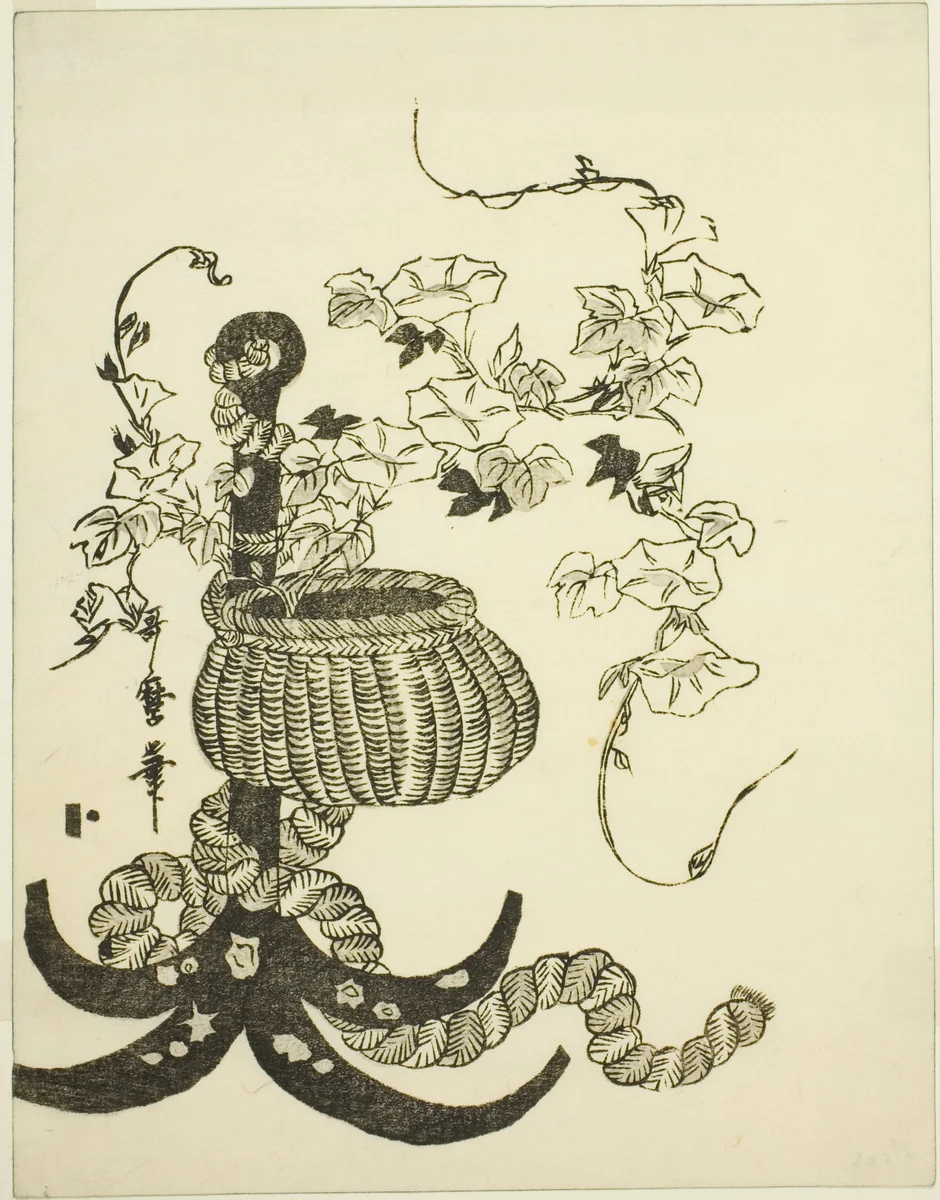 An Arrangement of Morning Glories by Kitagawa Utamaro (喜多川歌麿), print, 1791-1801