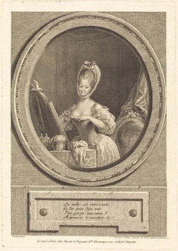 Sa taille est ravissante by Pierre Adrien Le Beau
Pierre-Antoine Baudouin, print, 1776