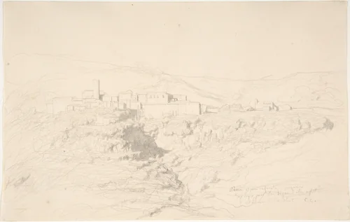 View of Nemi by Camille Corot, drawing, 1826-1843