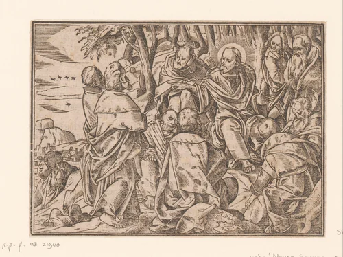 Christus onderwijst zijn discipelen by anonymous, print, 1625