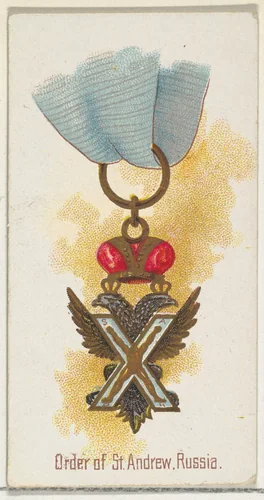 Order of St. Andrew, Russia, from the World's Decorations series (N30) for Allen & Ginter Cigarettes by Allen & Ginter, print, 1890