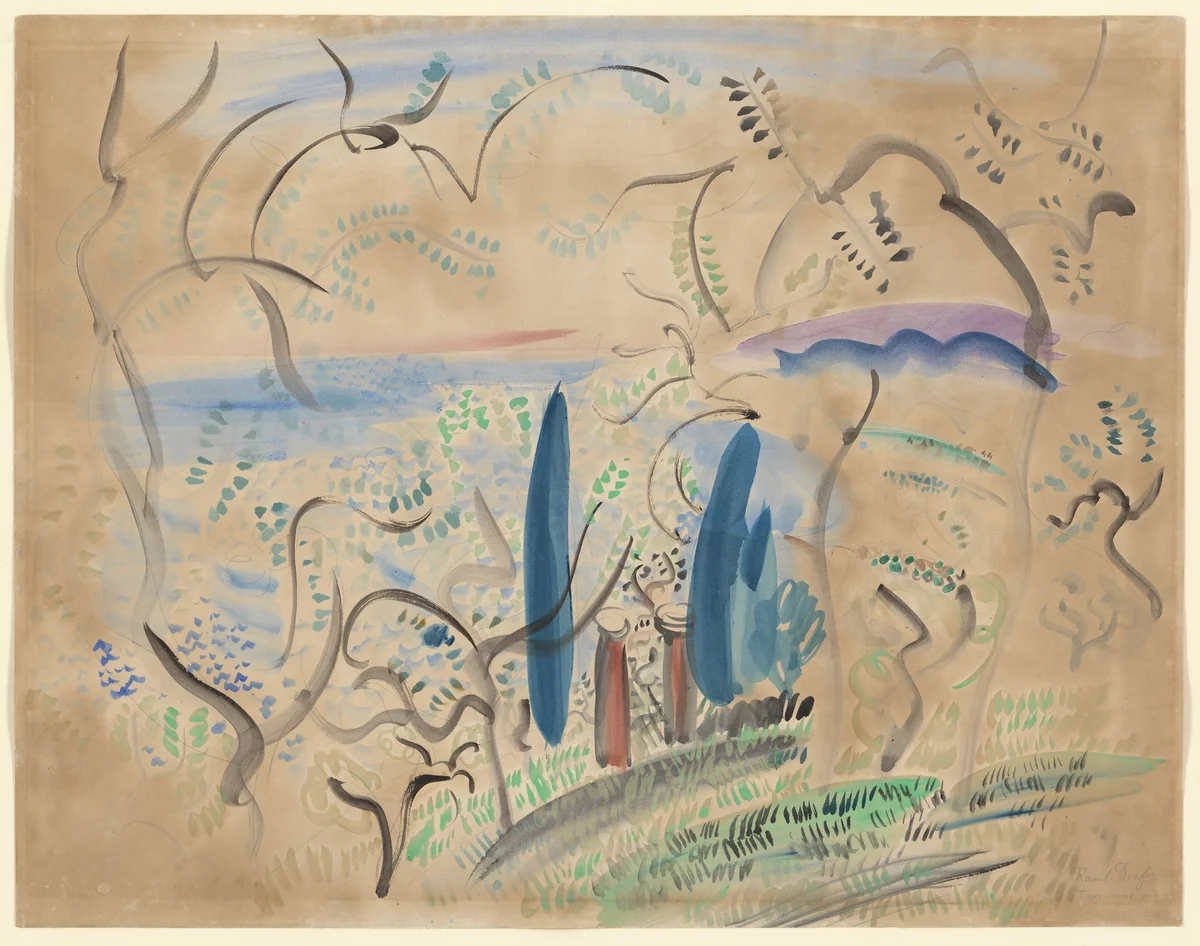 Taormina by Raoul Dufy, drawing, 1922