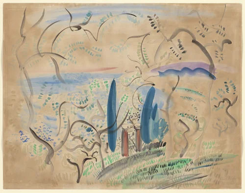 Taormina by Raoul Dufy, drawing, 1922