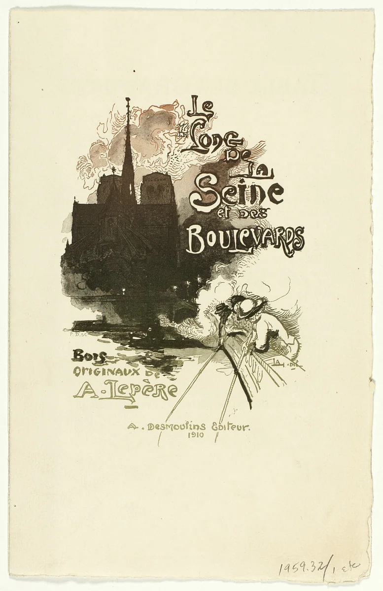 Prospectus for Le Long de la Seine et des Boulevards by Pierre Desmoulins, print, 1910