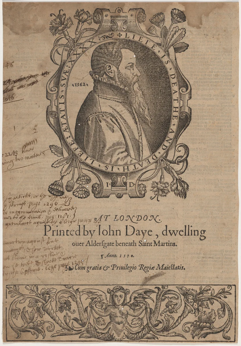 John Day, Printer by John Bettes, print, 1562