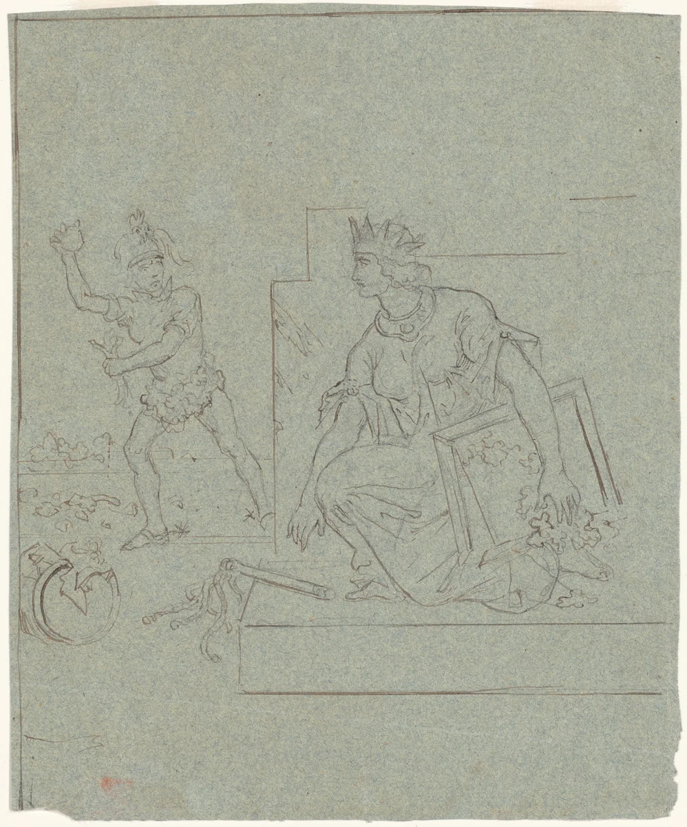 Political Cartoon of the American Civil War by Emanuel Leutze, drawing, 1855-1875