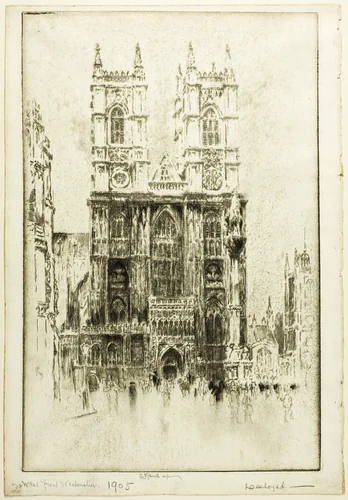 West Front, Westminster Abbey by Joseph Pennell, print, 1903