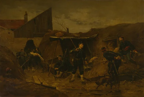 Dans la Tranchée by Etienne Prosper Berne-Bellecour, painting, 1870-1880