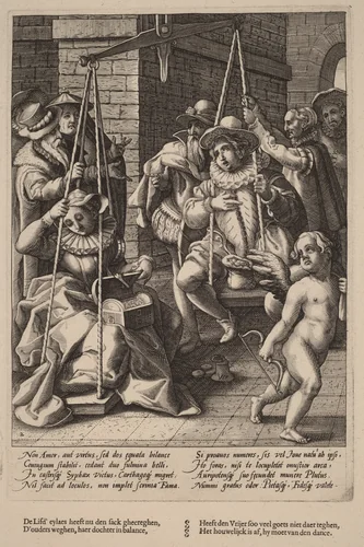 The Scales of Marriage by Hendrick Goltzius
Karel van Mander I, print, 1590-1600