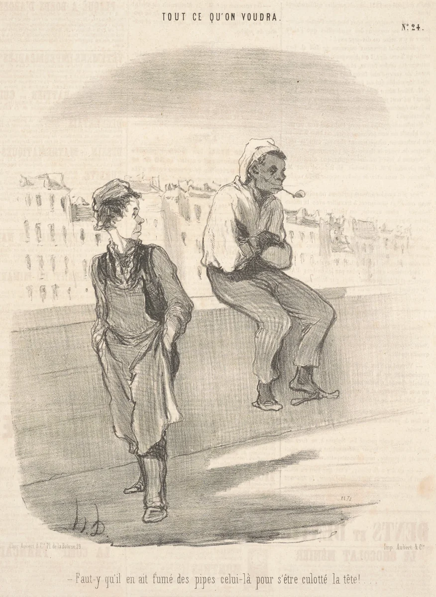 Faut-y qu'il en ait fume des pipes celui-la by Honoré Daumier, print, 1847
