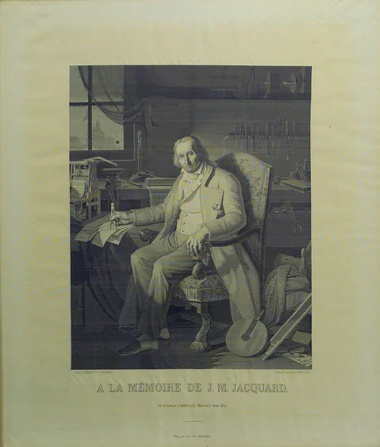 Joseph Marie Jacquard by Didier Petit, textile, 1839