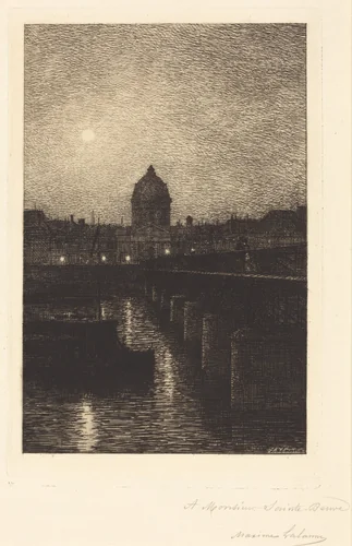 Pont des Arts by Maxime Lalanne, print, 1868