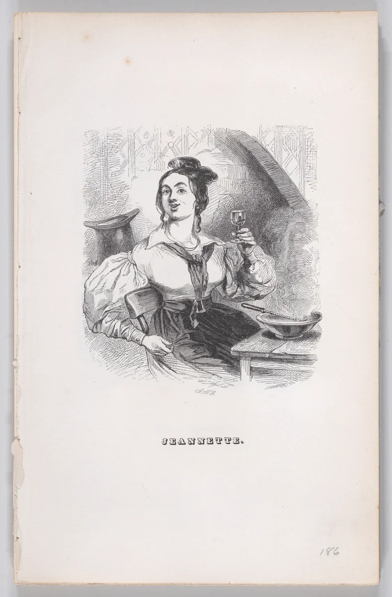 Jeannette, from "The Complete Works of Béranger" by J. J. Grandville, print, 1836